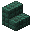 Invicon Dark Prismarine Stairs.png: Inventory sprite for Dark Prismarine Stairs in Minecraft as shown in-game linking to Dark Prismarine Stairs with description: Dark Prismarine Stairs